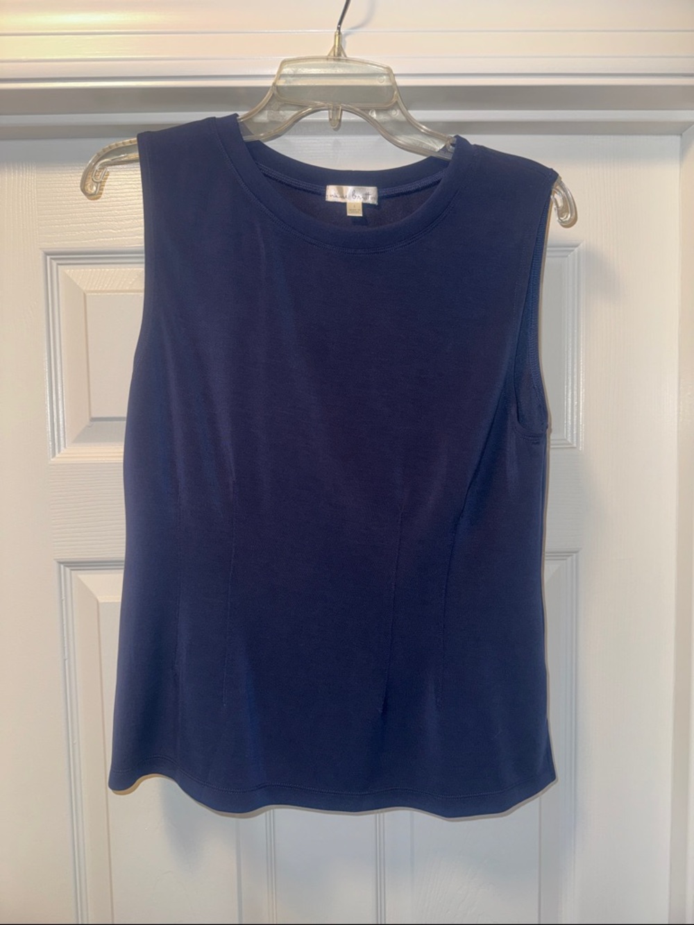 nine britton Navy Sleeveless Crewneck Tank
